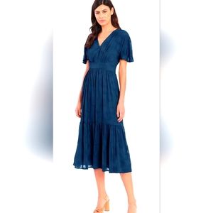 Maggie London insignia blue circle burnout dress size 16